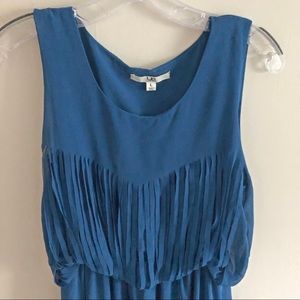 YA LOS ANGELES high/low blue dress